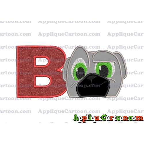 Bingo Puppy Dog Pals Applique Embroidery Design With Alphabet B