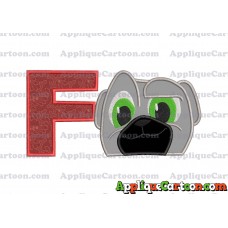 Bingo Puppy Dog Pals Applique Embroidery Design With Alphabet F