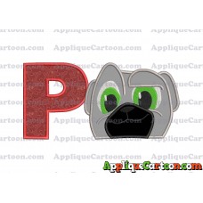 Bingo Puppy Dog Pals Applique Embroidery Design With Alphabet P
