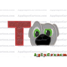 Bingo Puppy Dog Pals Applique Embroidery Design With Alphabet T