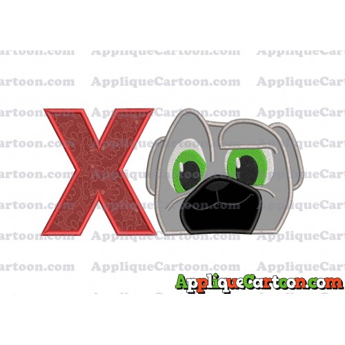 Bingo Puppy Dog Pals Applique Embroidery Design With Alphabet X