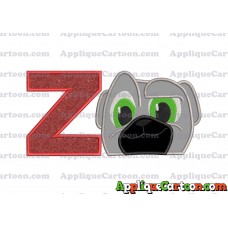 Bingo Puppy Dog Pals Applique Embroidery Design With Alphabet Z