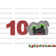 Bingo Puppy Dog Pals Head 01 Applique Embroidery Design Birthday Number 10