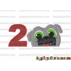Bingo Puppy Dog Pals Head 01 Applique Embroidery Design Birthday Number 2