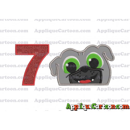 Bingo Puppy Dog Pals Head 01 Applique Embroidery Design Birthday Number 7