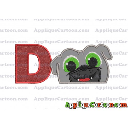 Bingo Puppy Dog Pals Head 01 Applique Embroidery Design With Alphabet D