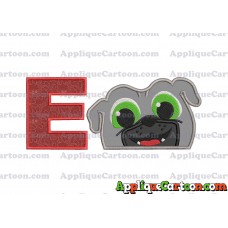 Bingo Puppy Dog Pals Head 01 Applique Embroidery Design With Alphabet E