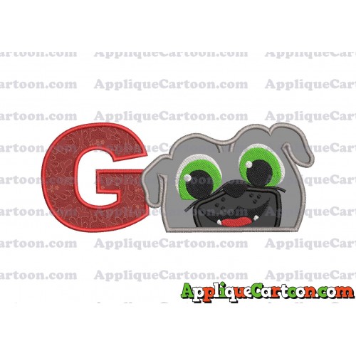Bingo Puppy Dog Pals Head 01 Applique Embroidery Design With Alphabet G
