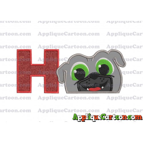 Bingo Puppy Dog Pals Head 01 Applique Embroidery Design With Alphabet H