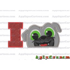 Bingo Puppy Dog Pals Head 01 Applique Embroidery Design With Alphabet I