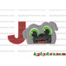 Bingo Puppy Dog Pals Head 01 Applique Embroidery Design With Alphabet J