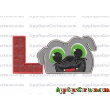 Bingo Puppy Dog Pals Head 01 Applique Embroidery Design With Alphabet L