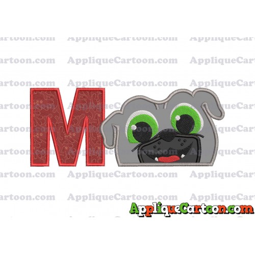 Bingo Puppy Dog Pals Head 01 Applique Embroidery Design With Alphabet M