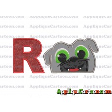 Bingo Puppy Dog Pals Head 01 Applique Embroidery Design With Alphabet R