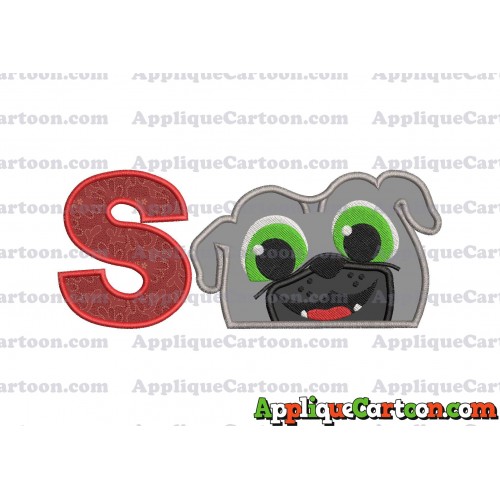 Bingo Puppy Dog Pals Head 01 Applique Embroidery Design With Alphabet S