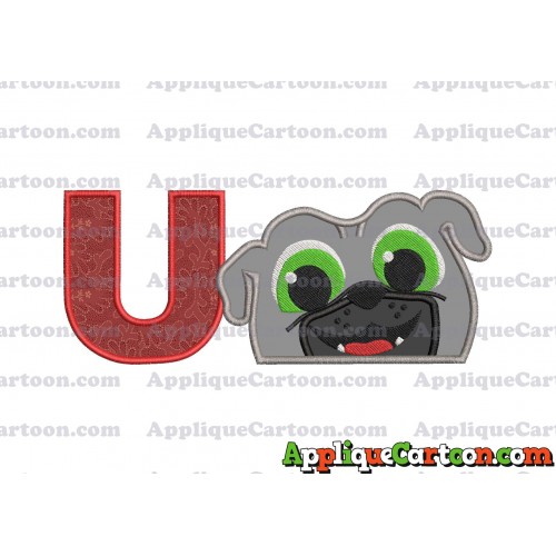 Bingo Puppy Dog Pals Head 01 Applique Embroidery Design With Alphabet U
