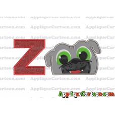 Bingo Puppy Dog Pals Head 01 Applique Embroidery Design With Alphabet Z