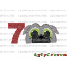 Bingo Puppy Dog Pals Head 02 Applique Embroidery Design Birthday Number 7