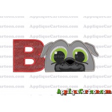 Bingo Puppy Dog Pals Head 02 Applique Embroidery Design With Alphabet B