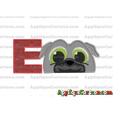 Bingo Puppy Dog Pals Head 02 Applique Embroidery Design With Alphabet E
