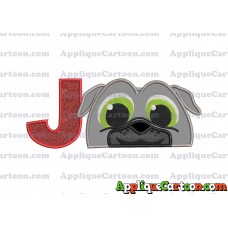 Bingo Puppy Dog Pals Head 02 Applique Embroidery Design With Alphabet J