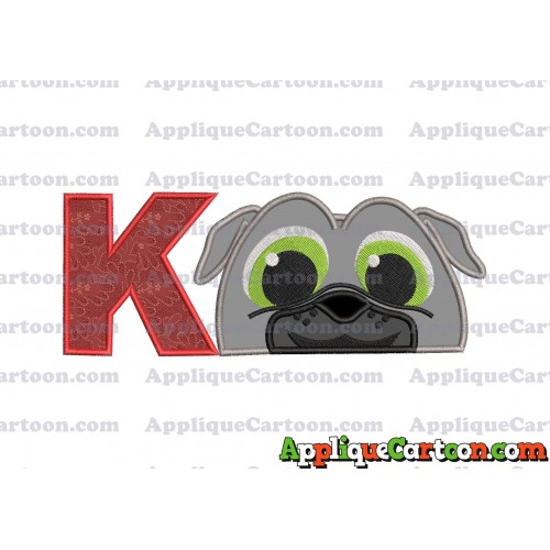 Bingo Puppy Dog Pals Head 02 Applique Embroidery Design With Alphabet K