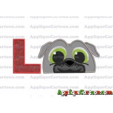 Bingo Puppy Dog Pals Head 02 Applique Embroidery Design With Alphabet L