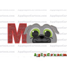 Bingo Puppy Dog Pals Head 02 Applique Embroidery Design With Alphabet M