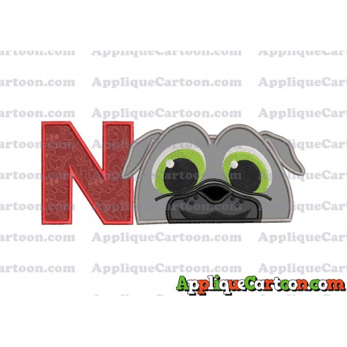 Bingo Puppy Dog Pals Head 02 Applique Embroidery Design With Alphabet N