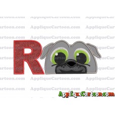 Bingo Puppy Dog Pals Head 02 Applique Embroidery Design With Alphabet R