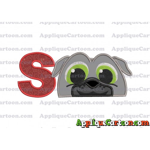 Bingo Puppy Dog Pals Head 02 Applique Embroidery Design With Alphabet S