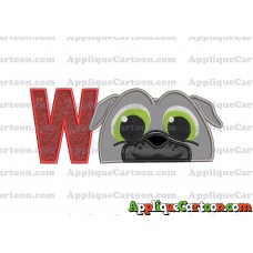 Bingo Puppy Dog Pals Head 02 Applique Embroidery Design With Alphabet W