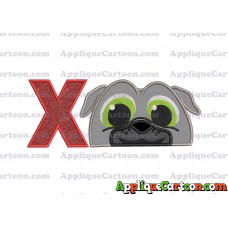 Bingo Puppy Dog Pals Head 02 Applique Embroidery Design With Alphabet X