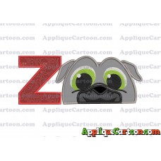 Bingo Puppy Dog Pals Head 02 Applique Embroidery Design With Alphabet Z