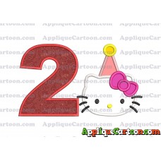 Birthday Hello Kitty Applique Embroidery Design Birthday Number 2