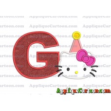 Birthday Hello Kitty Applique Embroidery Design With Alphabet G