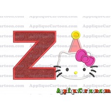 Birthday Hello Kitty Applique Embroidery Design With Alphabet Z