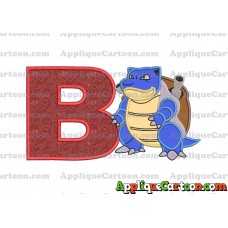 Blastoise Pokemon Applique Embroidery Design With Alphabet B