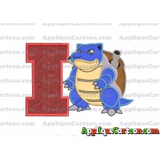 Blastoise Pokemon Applique Embroidery Design With Alphabet I