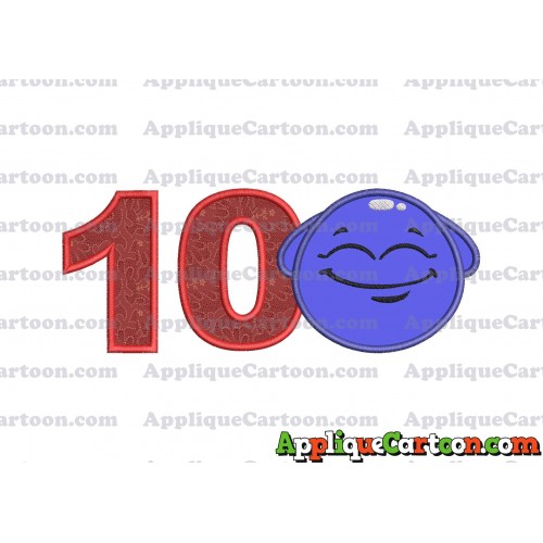 Blue Jelly Applique Embroidery Design Birthday Number 10