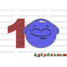 Blue Jelly Applique Embroidery Design Birthday Number 1