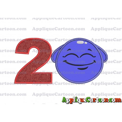Blue Jelly Applique Embroidery Design Birthday Number 2