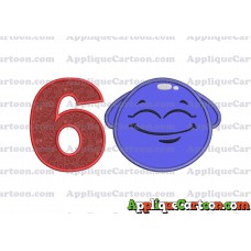 Blue Jelly Applique Embroidery Design Birthday Number 6