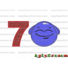 Blue Jelly Applique Embroidery Design Birthday Number 7