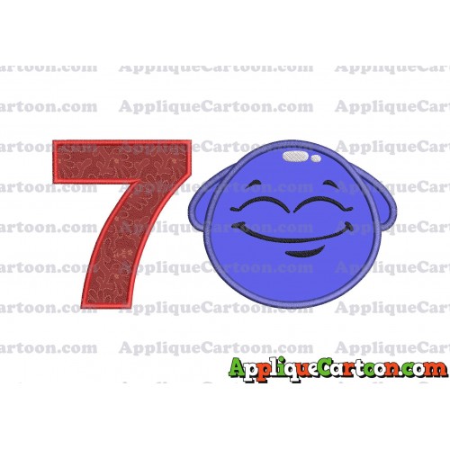 Blue Jelly Applique Embroidery Design Birthday Number 7