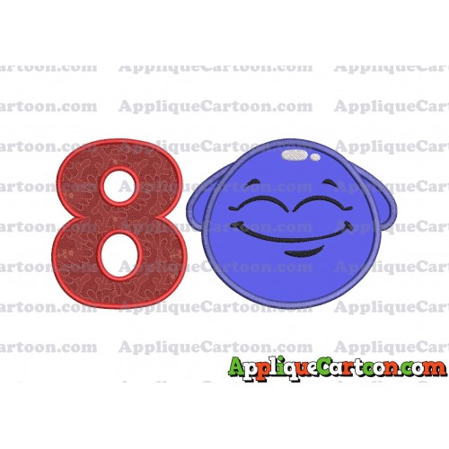 Blue Jelly Applique Embroidery Design Birthday Number 8