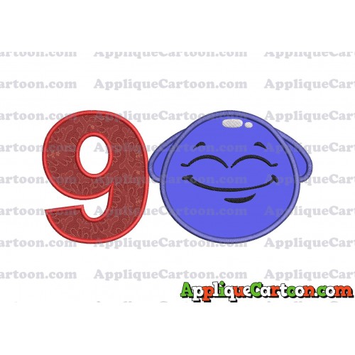 Blue Jelly Applique Embroidery Design Birthday Number 9