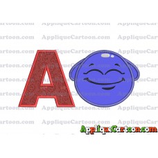 Blue Jelly Applique Embroidery Design With Alphabet A