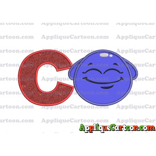 Blue Jelly Applique Embroidery Design With Alphabet C