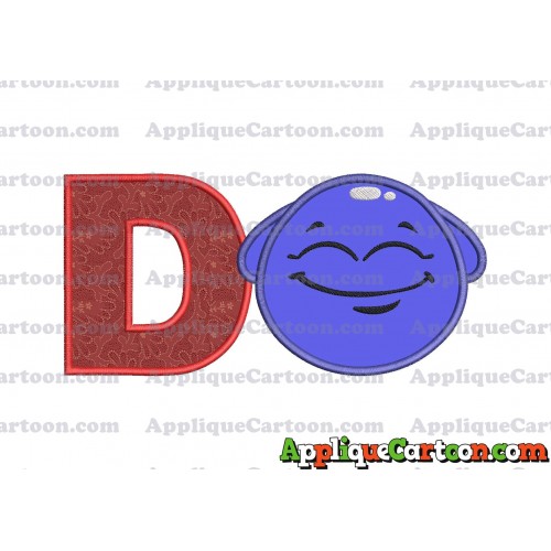 Blue Jelly Applique Embroidery Design With Alphabet D